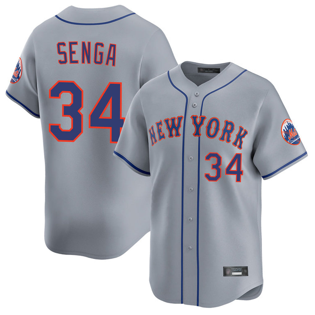 Tlead NY.Mets #34 Kodai Senga Player Gray Road Limited Home Stitched Jerseys