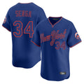 Tlead NY.Mets #34 Kodai Senga Player Royal T-shirt Home Limited Elite Stitched Jerseys