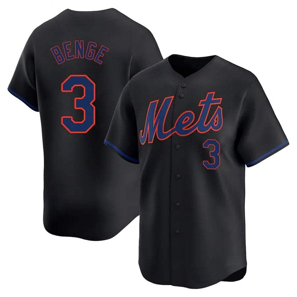 Tlead NY.Mets #3 Carson Benge Player Black Alternate Home Limited Stitched Jerseys