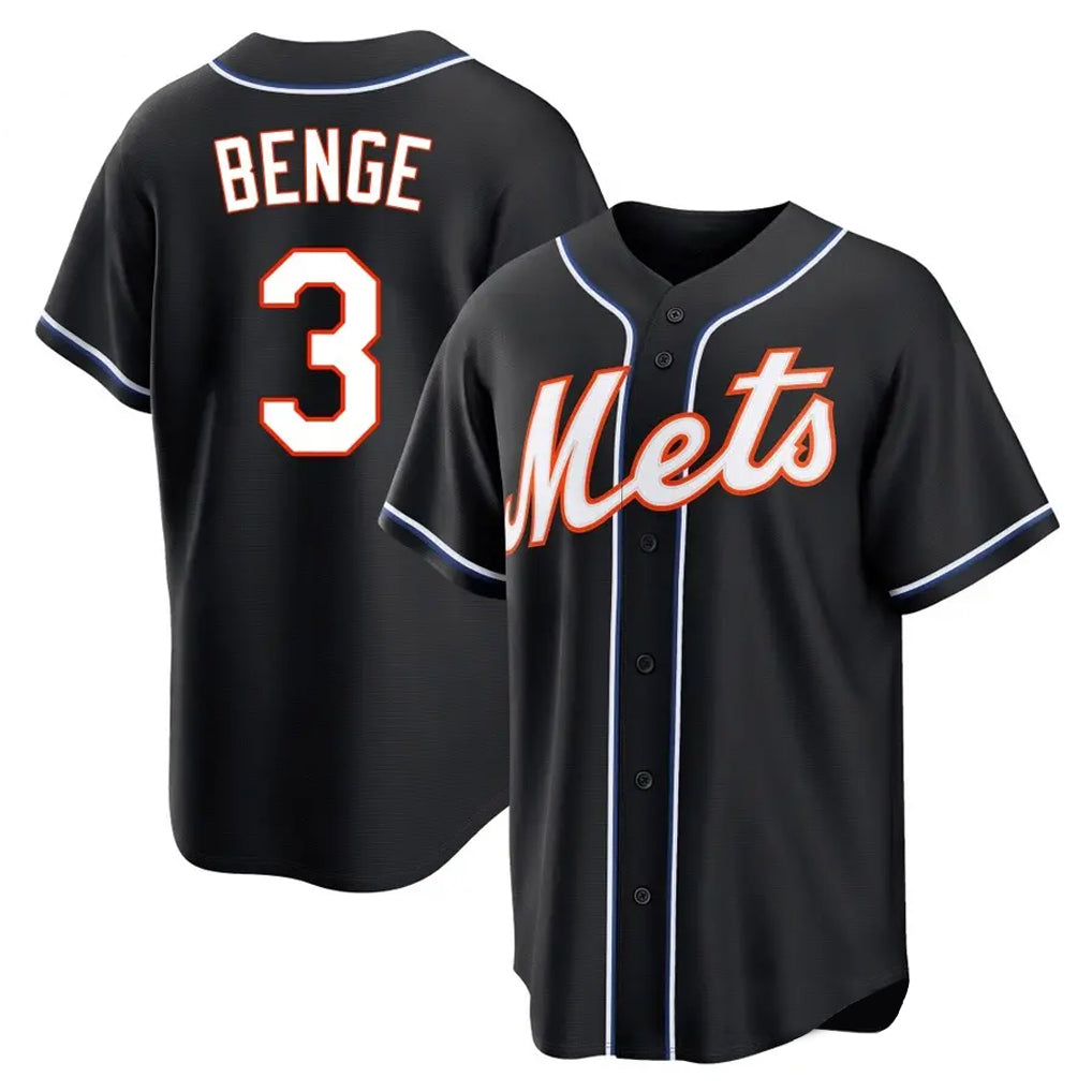Tlead NY.Mets #3 Carson Benge Player Black Fashion Out Game Stitched Jerseys