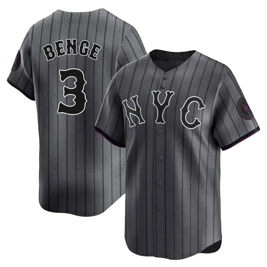 Tlead NY.Mets #3 Carson Benge Player Gray City Connect Limited Stitched Jerseys