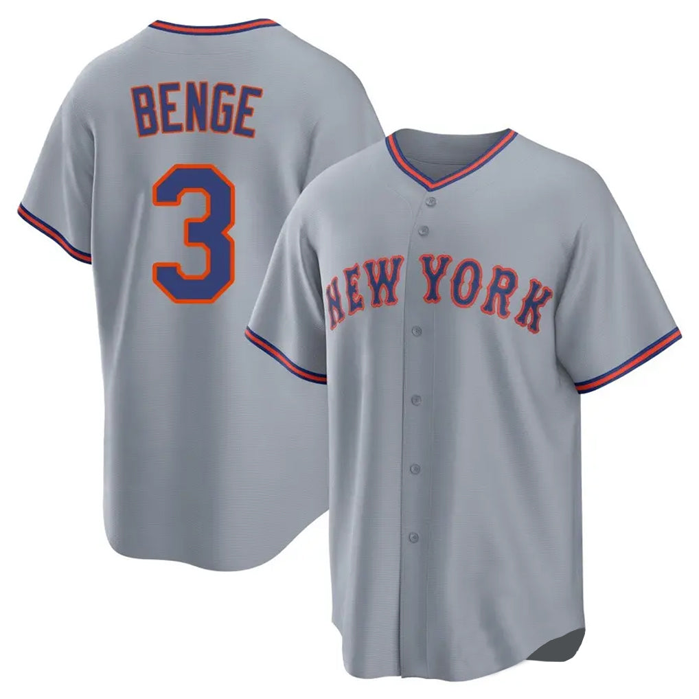 Tlead NY.Mets #3 Carson Benge Player Gray Road Home Game Stitched Jerseys