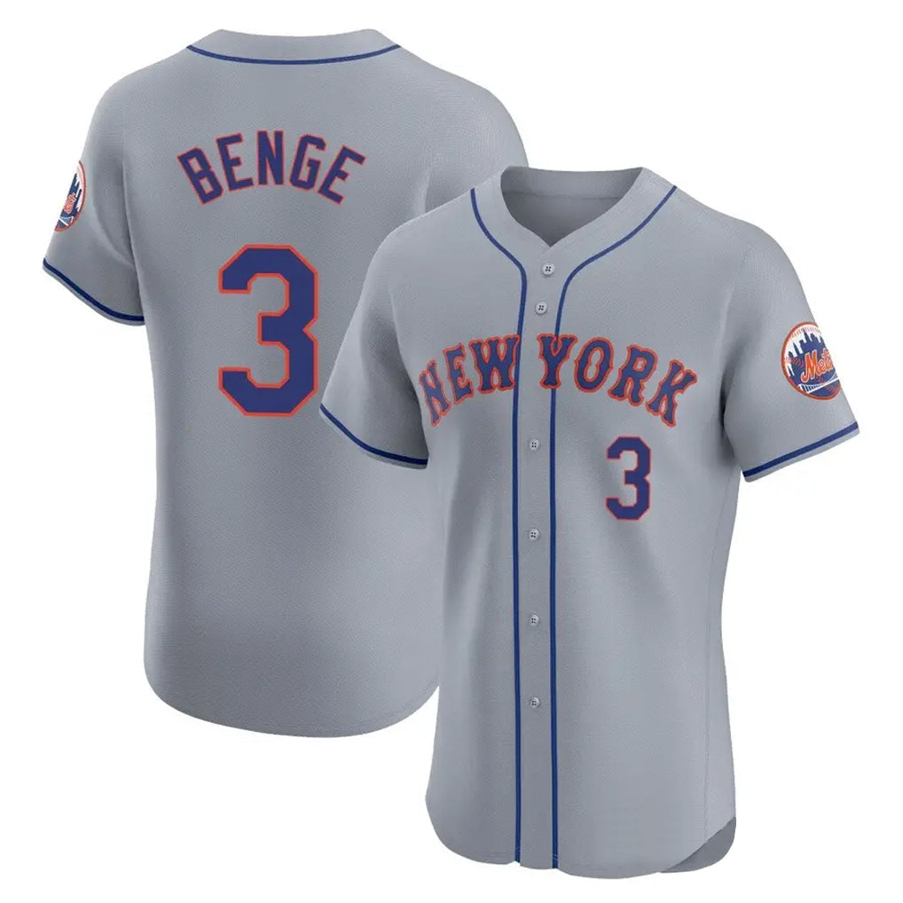 Tlead NY.Mets #3 Carson Benge Player Gray Road Limited Elite Home Stitched Jerseys