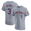 Tlead NY.Mets #3 Carson Benge Player Gray Road Limited Elite Home Stitched Jerseys