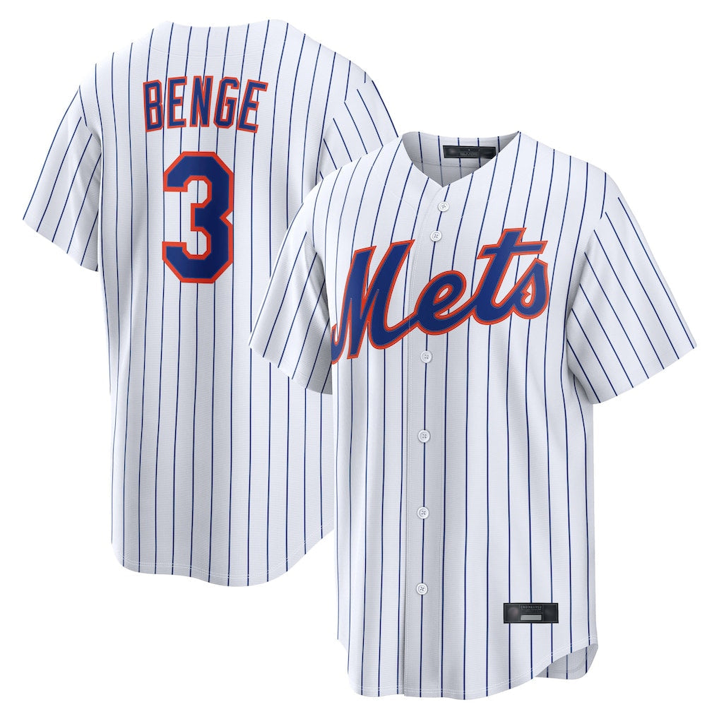 Tlead NY.Mets #3 Carson Benge Player White Home Limited Stitched Jerseys