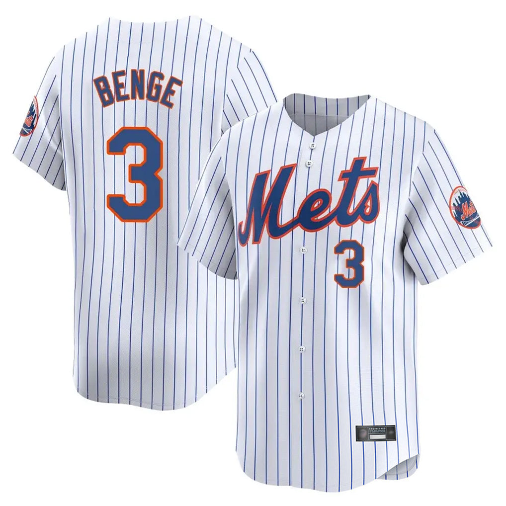 Tlead NY.Mets #3 Carson Benge Player White Home Replica Stitched Jerseys