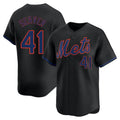 Tlead NY.Mets #41 Tom Seaver Player Black Alternate Home Limited Stitched Jerseys