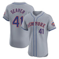 Tlead NY.Mets #41 Tom Seaver Player Gray Road Limited Elite Home Stitched Jerseys
