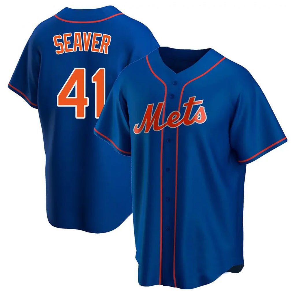 Tlead NY.Mets #41 Tom Seaver Player Royal Home Game Stitched Jerseys
