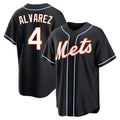 Tlead NY.Mets #4 Francisco Alvarez Player Black Fashion Out Game Stitched Jerseys