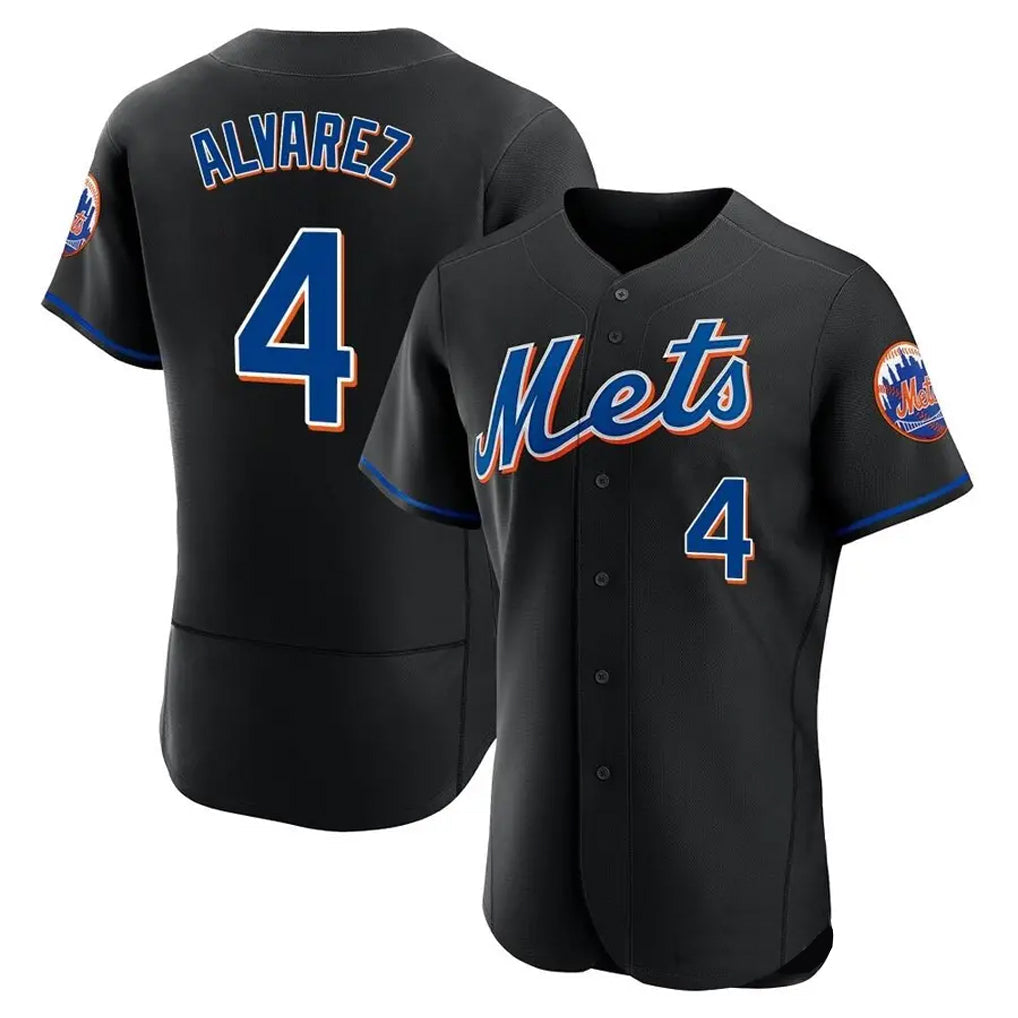 Tlead NY.Mets #4 Francisco Alvarez Player Black Replica Home Limited Elite Stitched Jerseys
