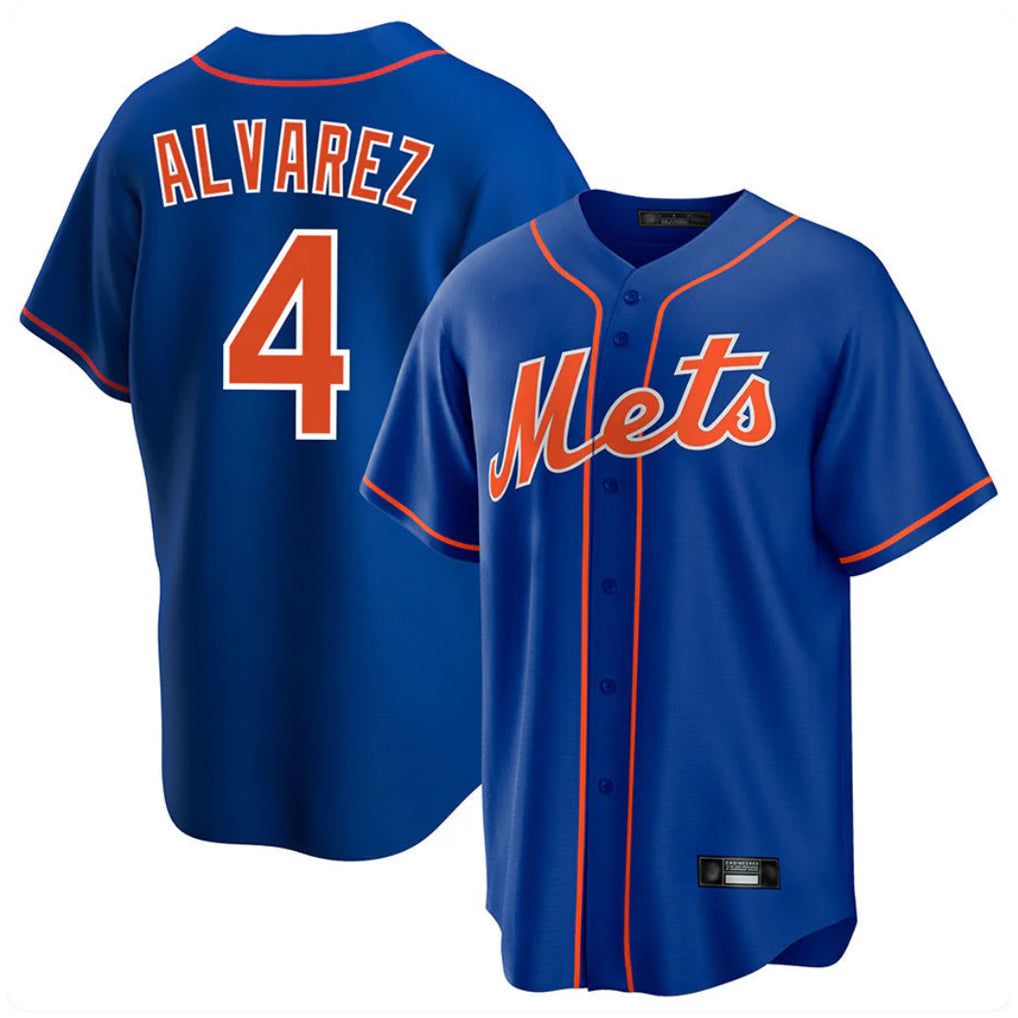 Tlead NY.Mets #4 Francisco Alvarez Player Royal Home Game Stitched Jerseys