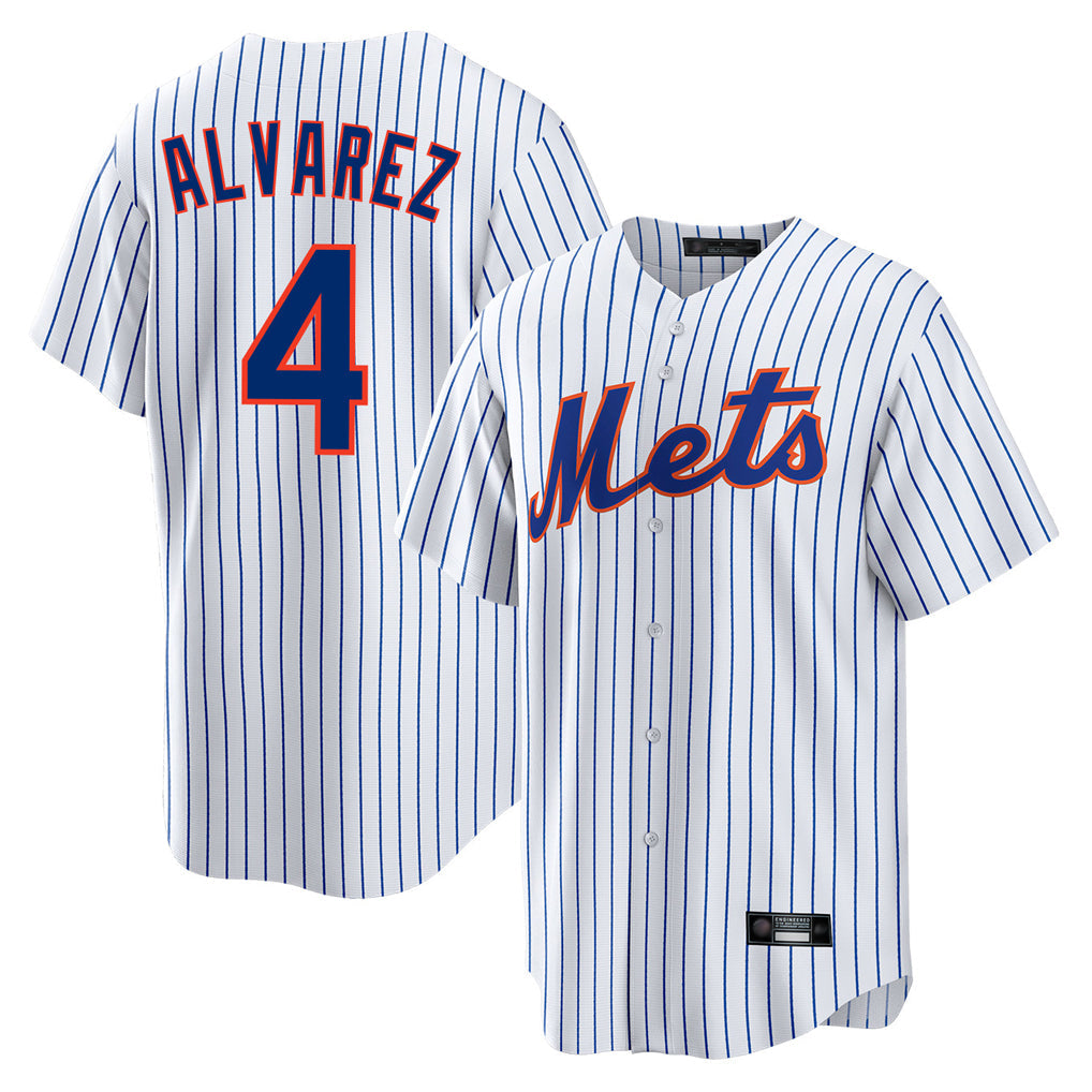 Tlead NY.Mets #4 Francisco Alvarez Player White Home Game Stitched Jerseys