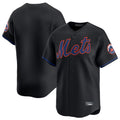 Tlead NY.Mets Blank Player Black Home Game Stitched Jerseys