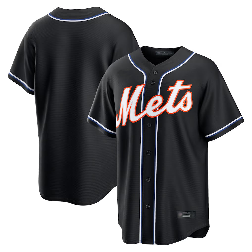 Tlead NY.Mets Blank Player Fashion Black Out Game Stitched Jerseys