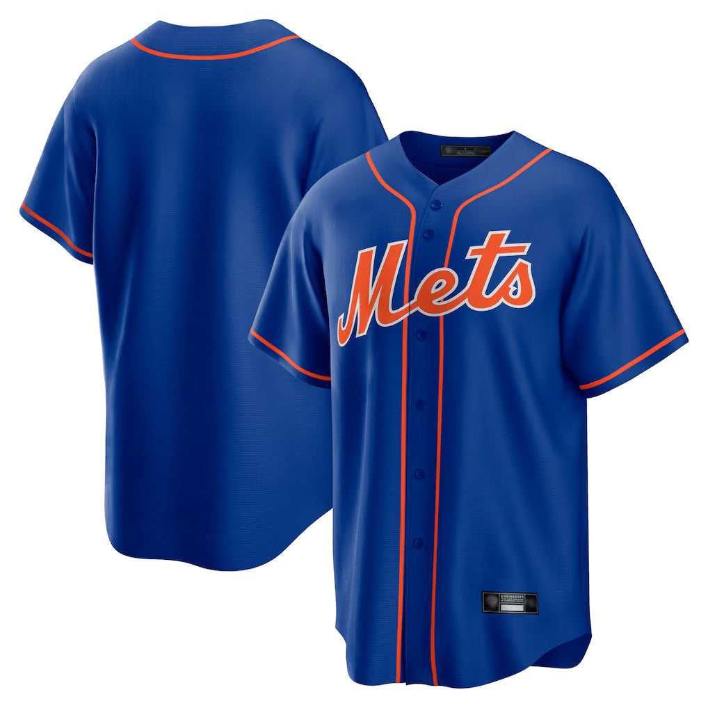 Tlead NY.Mets Blank Player Royal Home Game Stitched Jerseys