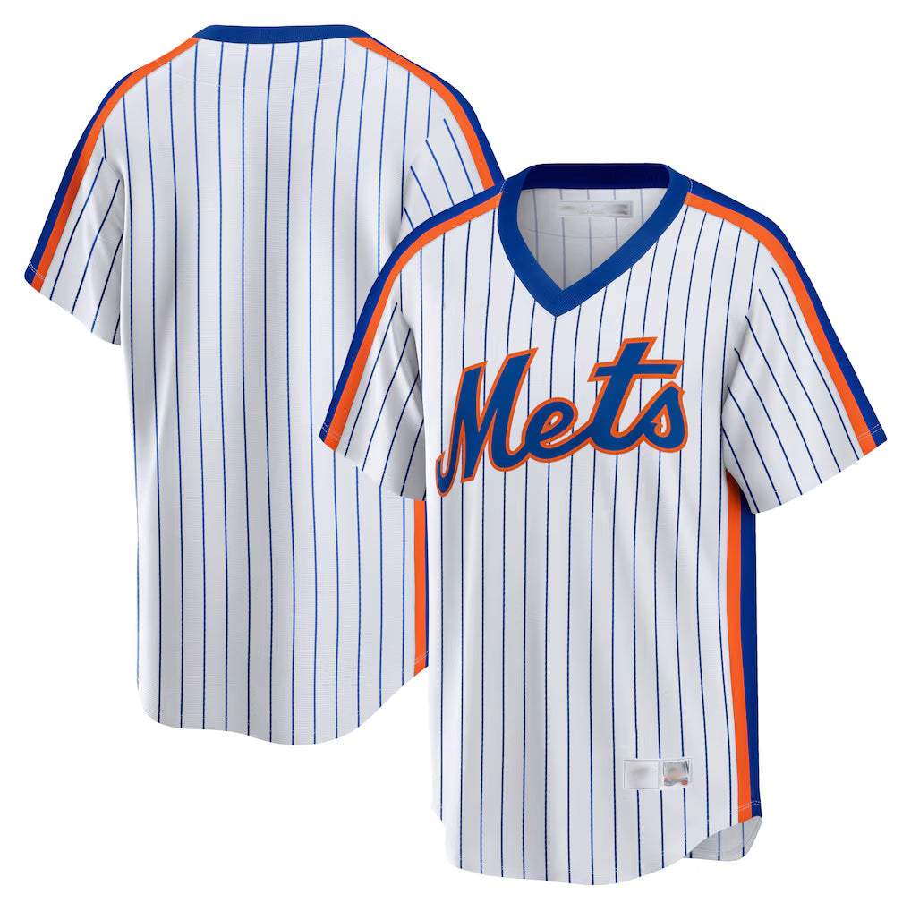 Tlead NY.Mets Blank Player White Cooperstown Collection T-shirt Home Stitched Jerseys