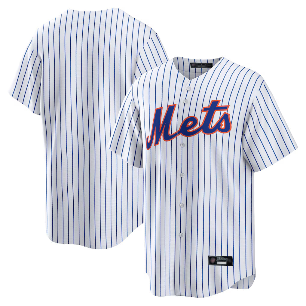 Tlead NY.Mets Blank Player White Home Game Stitched Jerseys