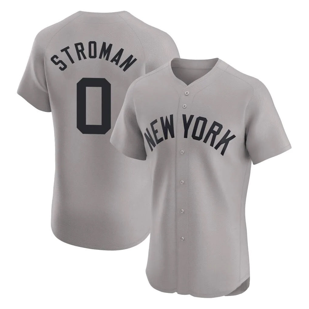 Tlead NY.Yankees #0 Marcus Stroman Player Gray Limited Elite Home Stitched Jerseys