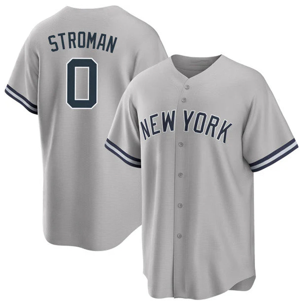Tlead NY.Yankees #0 Marcus Stroman Player Gray Road Game Stitched Jerseys