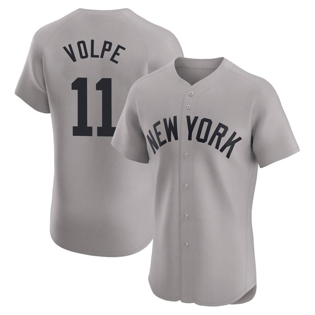 Tlead NY.Yankees #11 Anthony Volpe Player Gray Limited Elite Home Stitched Jerseys