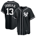 Tlead NY.Yankees #13 Jazz Chisholm Jr Player Black Out Game Stitched Jerseys