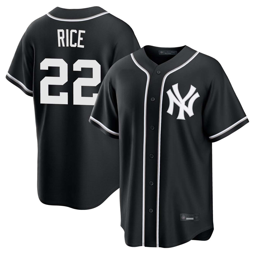 Tlead NY.Yankees #22 Ben Rice Player Black Out Game Home Stitched Jerseys