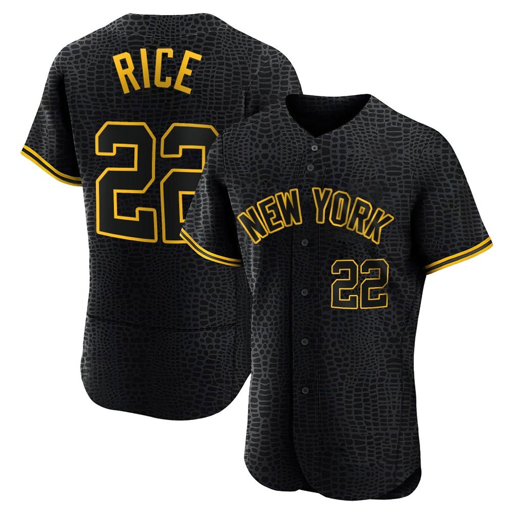 Tlead NY.Yankees #22 Ben Rice Player Black Snake Skin City Limited ELite Home Stitched Jerseys