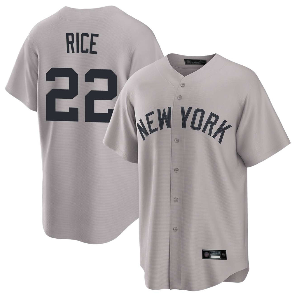 Tlead NY.Yankees #22 Ben Rice Player Gray Game Home Stitched Jerseys