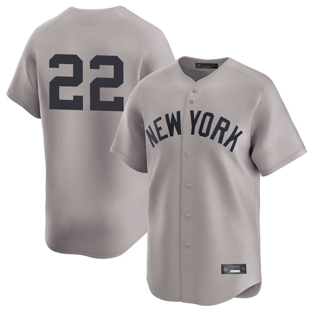 Tlead NY.Yankees #22 Ben Rice Player Gray Limited Stitched Jerseys