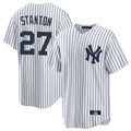 Tlead NY.Yankees #27 Giancarlo Stanton Player White Game Home Stitched Jerseys