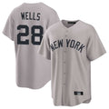 Tlead NY.Yankees #28 Austin Wells Player Gray Game Home Stitched Jerseys