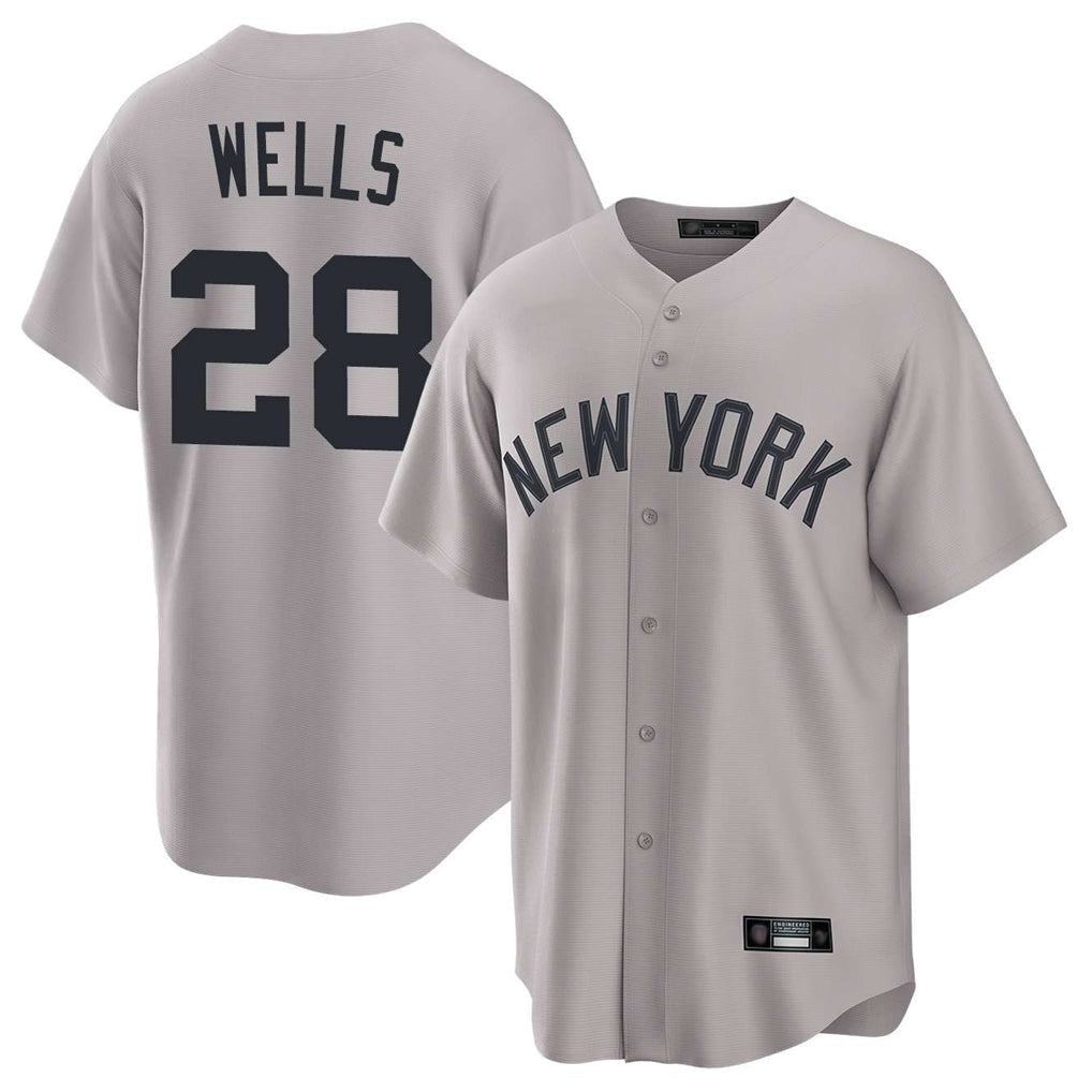 Tlead NY.Yankees #28 Austin Wells Player Gray Game Home Stitched Jerseys