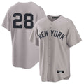 Tlead NY.Yankees #28 Austin Wells Player Gray Game Stitched Jerseys