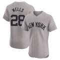 Tlead NY.Yankees #28 Austin Wells Player Gray Limited Elite Home Stitched Jerseys
