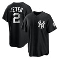 Tlead NY.Yankees #2 Derek Jeter Player Black Game Stitched Jerseys