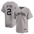 Tlead NY.Yankees #2 Derek Jeter Player Gray Limited Home Stitched Jerseys