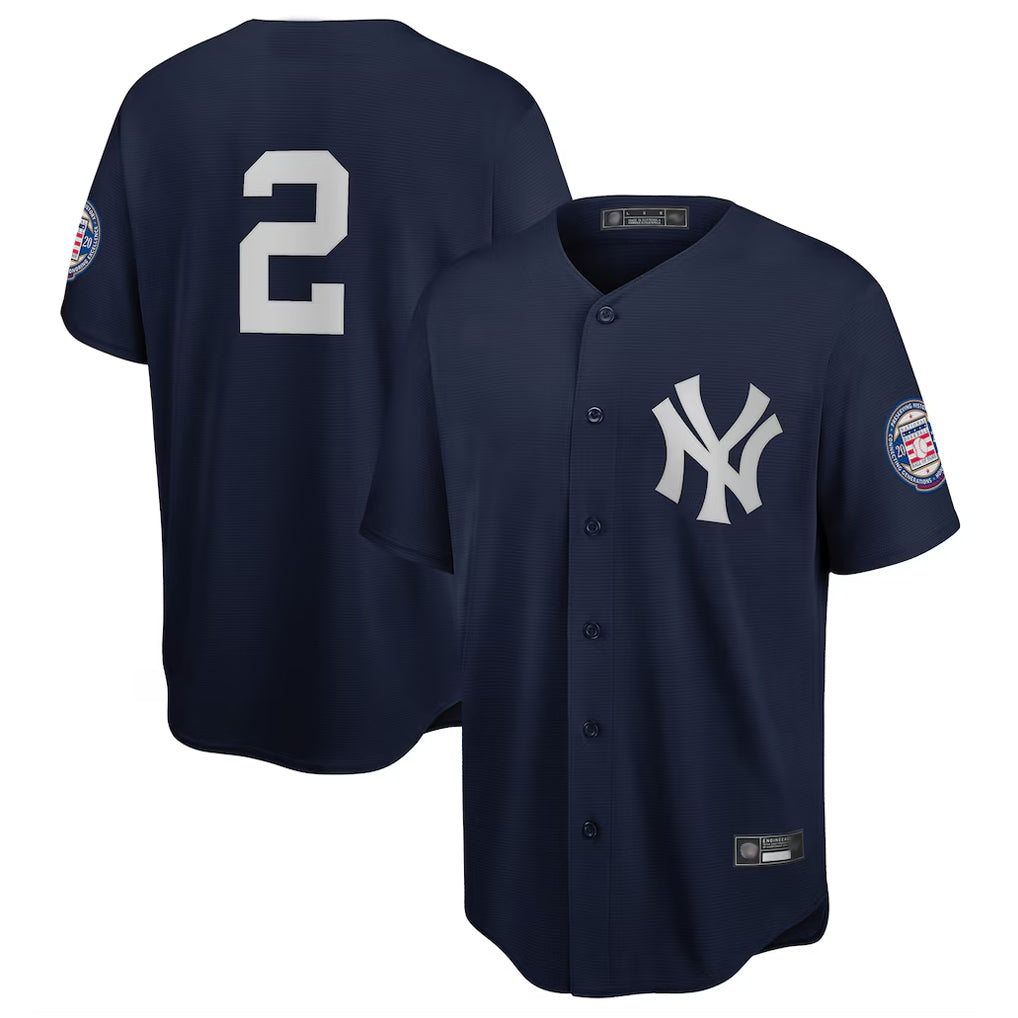 Tlead NY.Yankees #2 Derek Jeter Player Navy 2020 Hall of Fame Induction Limited Stitched Jerseys