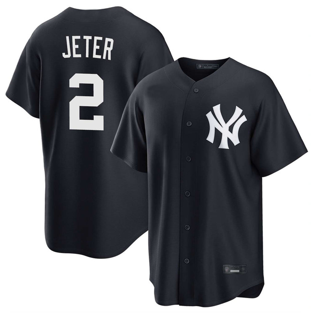 Tlead NY.Yankees #2 Derek Jeter Player Navy Game Stitched Jerseys