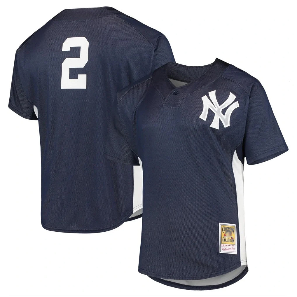 Tlead NY.Yankees #2 Derek Jeter Player Navy Mitchell & Ness Limited Stitched Jerseys