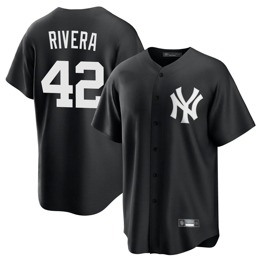 Tlead NY.Yankees #42 Mariano Rivera Player Black Game Stitched Jerseys