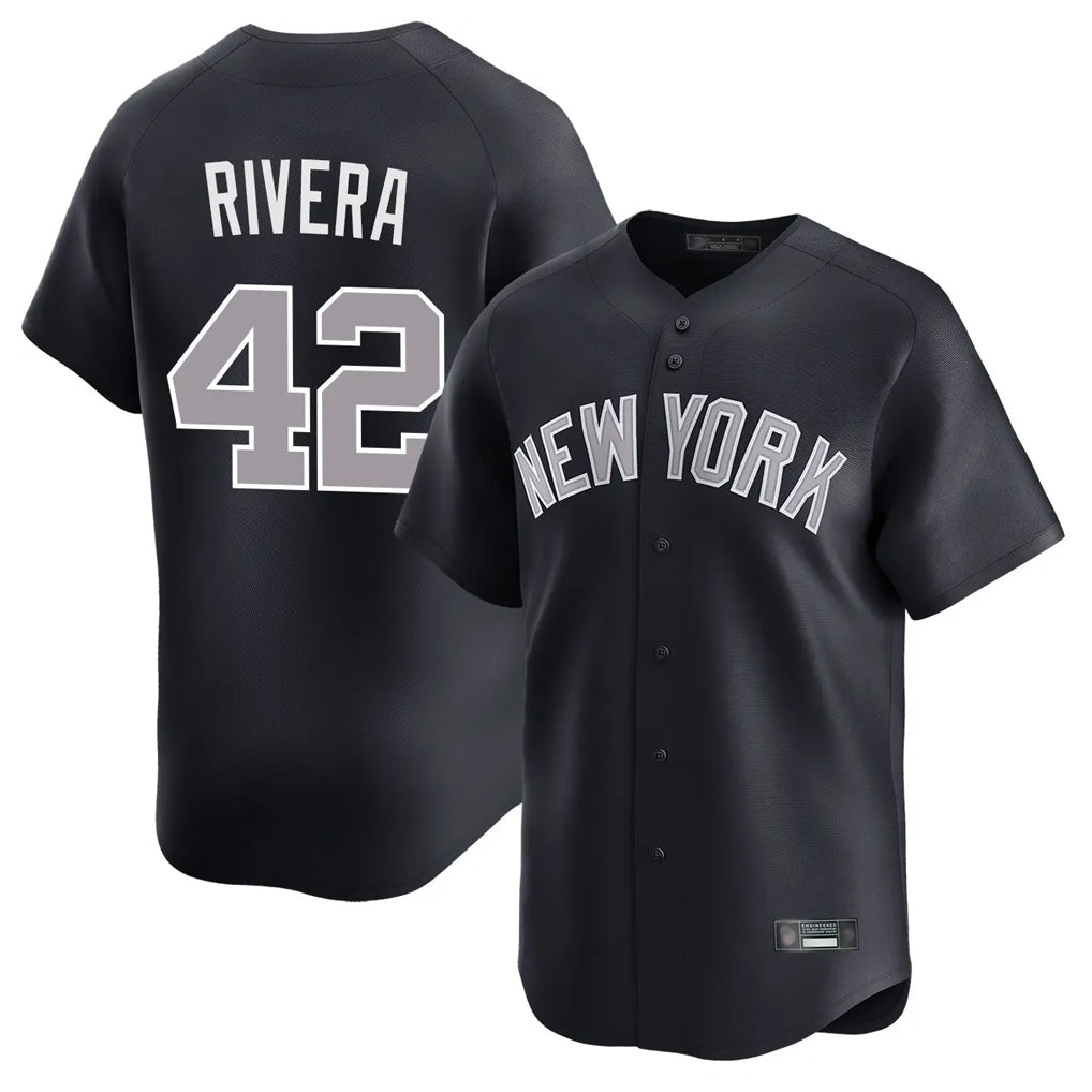 Tlead NY.Yankees #42 Mariano Rivera Player Navy Limited Home Stitched Jerseys