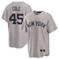 Tlead NY.Yankees #45 Gerrit Cole Player Gray Game Home Stitched Jerseys