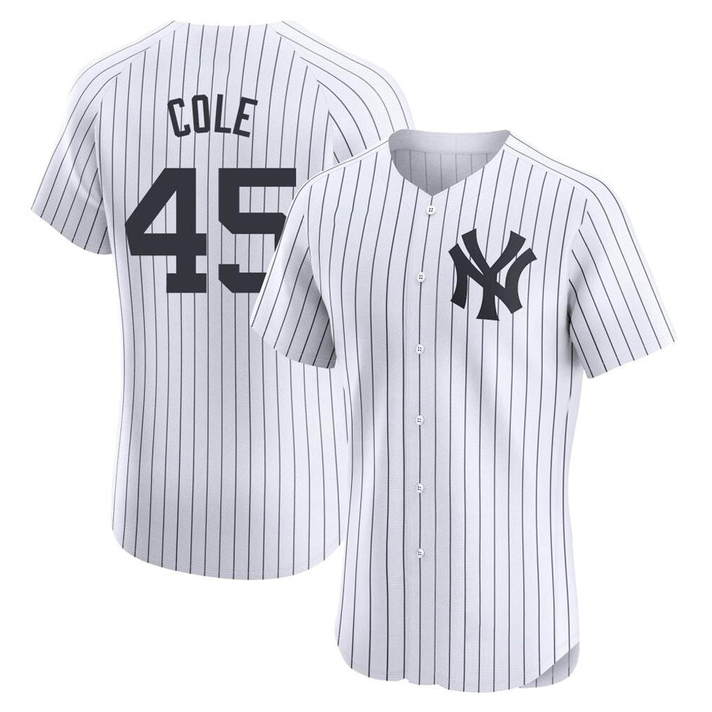 Tlead NY.Yankees #45 Gerrit Cole Player White Limited Elite Home Stitched Jerseys