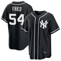 Tlead NY.Yankees #54 Max Fried Player Black Out Game Stitched Jerseys
