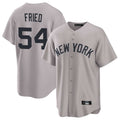 Tlead NY.Yankees #54 Max Fried Player Gray Game Home Stitched Jerseys