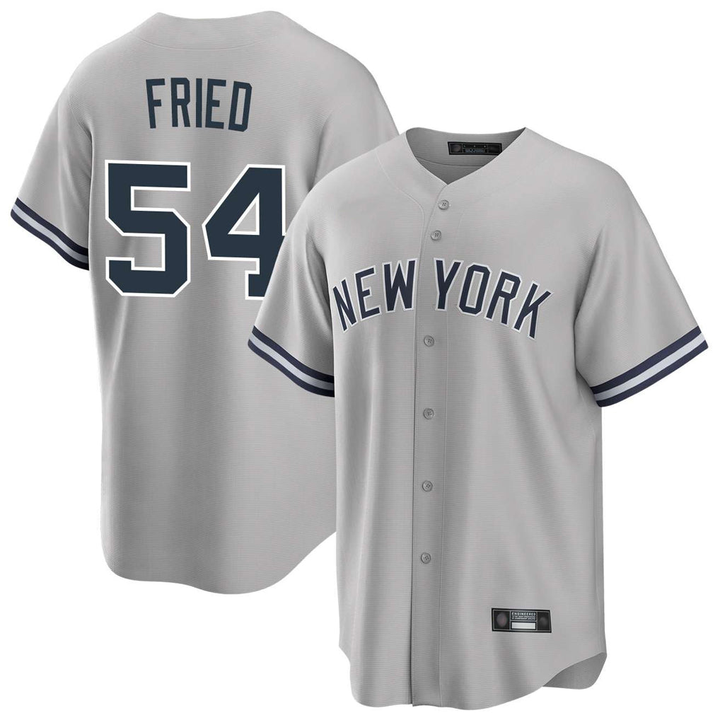 Tlead NY.Yankees #54 Max Fried Player Gray Road Game Stitched Jerseys