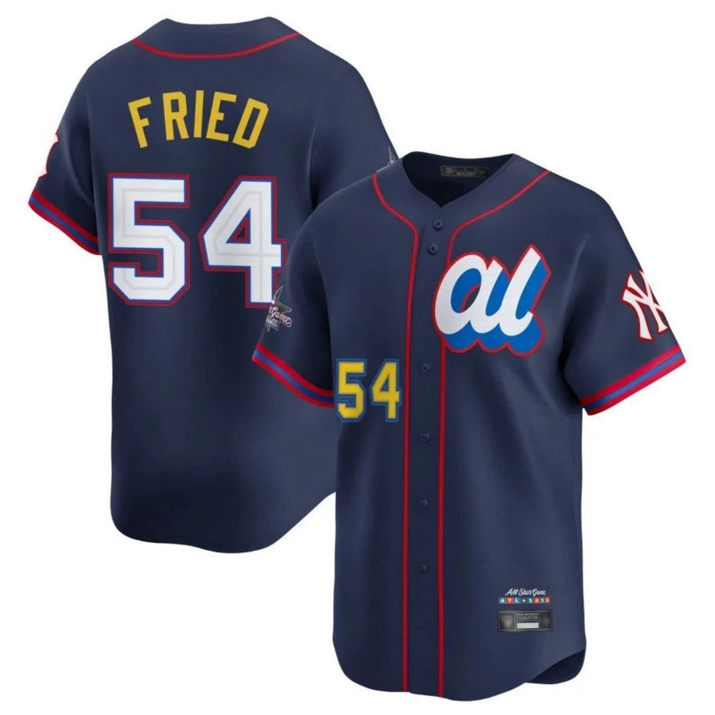 Tlead NY.Yankees #54 Max Fried Player Navy All Star Limited Home Stitched Jerseys