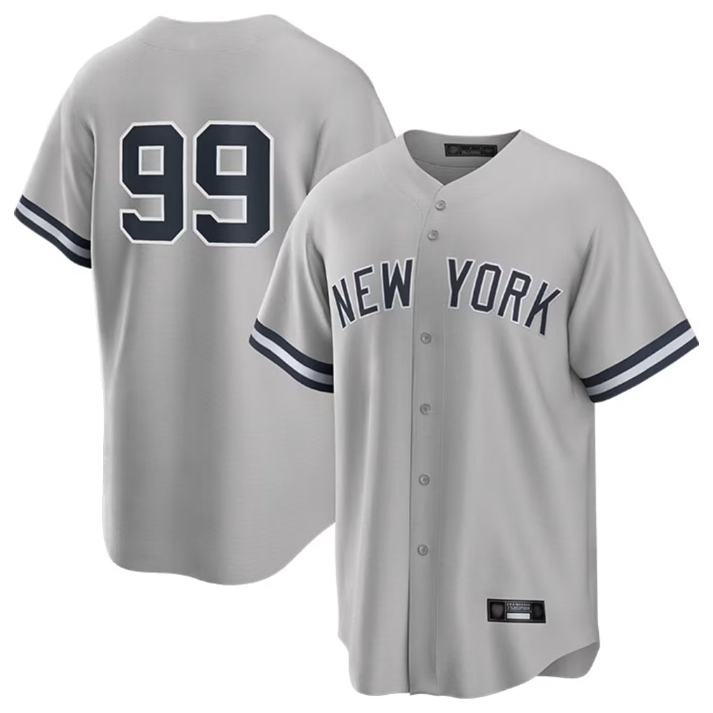 Tlead NY.Yankees #99 Aaron Judge Player Gray Road Game Stitched Jerseys
