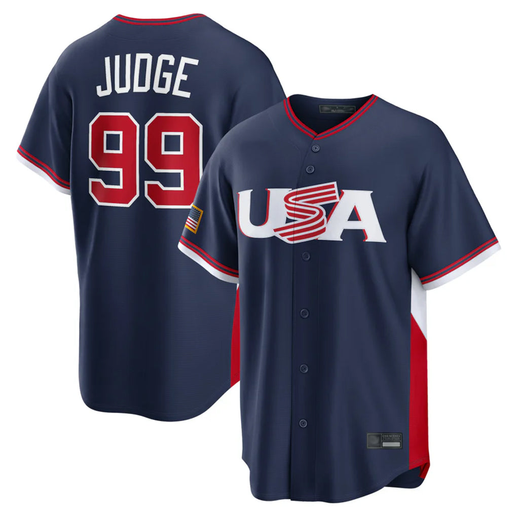 Tlead NY.Yankees #99 Aaron Judge Player Navy USA 2026 World Classic Limited Game Stitched Jerseys